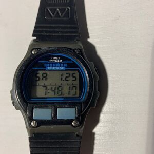 Vintage! Women's Timex Ironman Triathlon Watch 8 Lap Blue Indiglo Works Great